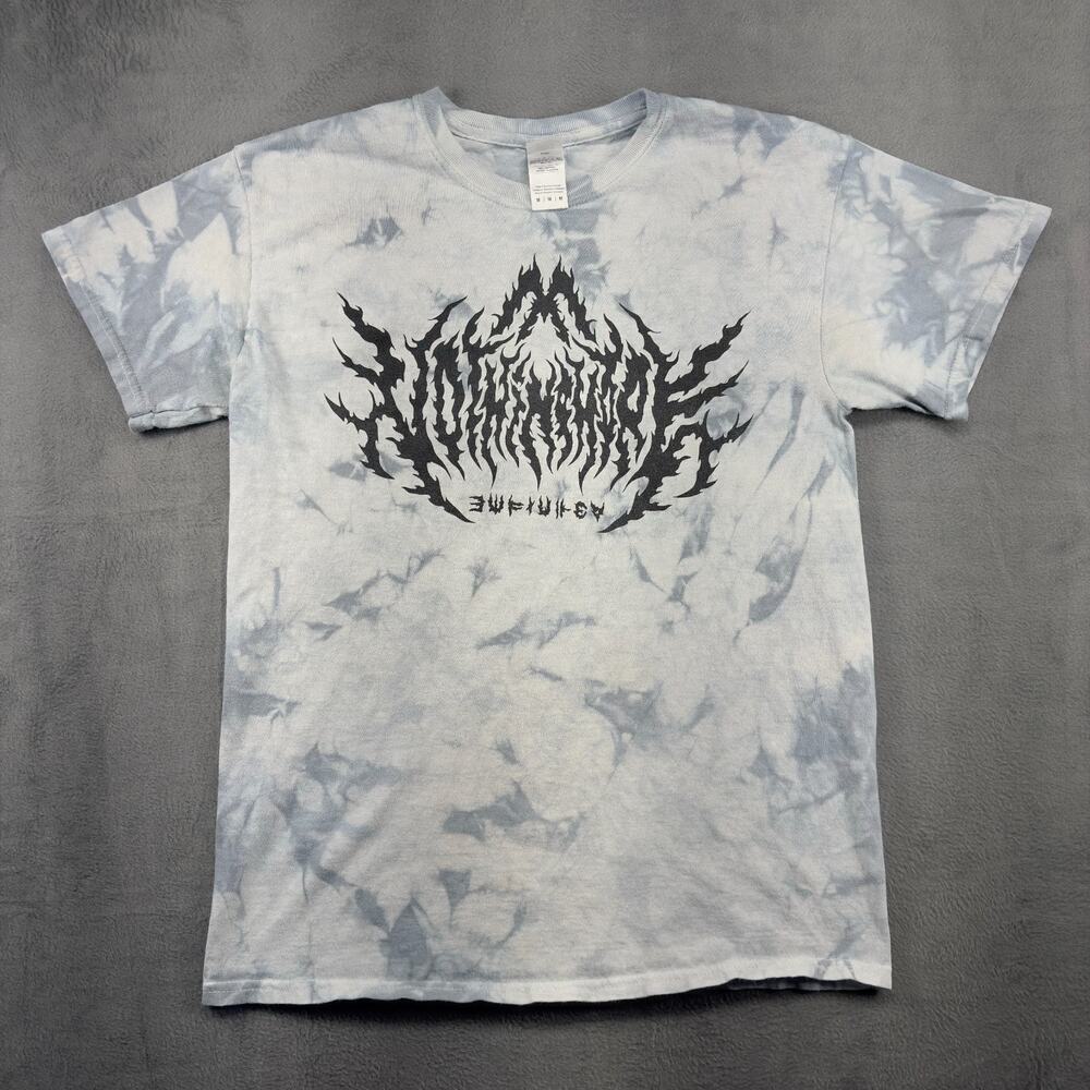 Death Metal Style Band T-Shirt Mens Medium Tie Dye Short Sleeve Distressed Metal